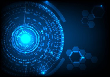 Modern vektör illüstratöründe soyut teknoloji arka plan tasarımı fütüristik, dijital bilim deseni. Siber uzay kavramı, bilgisayar grafiği, parlayan devre, gelecekteki yüksek teknoloji.