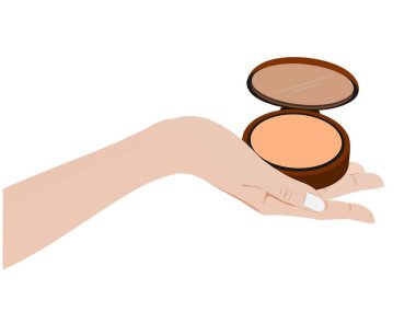 Beyaz arkaplanda pudra pudrası.