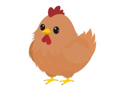 Beyaz bir arka plan üzerinde küçük tavuk.