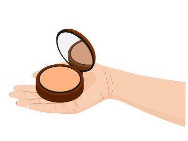 Beyaz arkaplanda pudra pudrası.