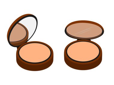 Beyaz arkaplanda pudra pudrası.