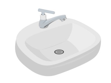 Beyaz arkaplanda su musluğu.