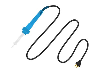 Beyaz arkaplanda elektrik lehimleme makinesi.