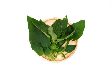 Beyaz arkaplanda Amaranthus blitum subsp.