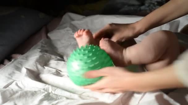 Baby Massage Massaging Legs Newborn Massager — Stock video