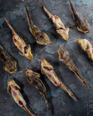 Salted dried goby fish. Fish appetizer for beer. Stockfish
