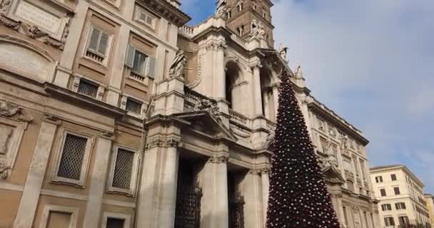 Basilique Santa Maria Maggiore Rome Italie Bâtiment Religieux Extérieur Avec — Video