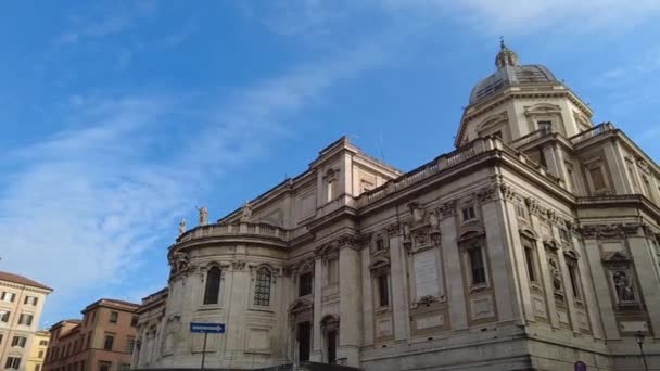 Basilica Santa Maria Maggiore Rome Italy Religious Building Exterior Rear — Video