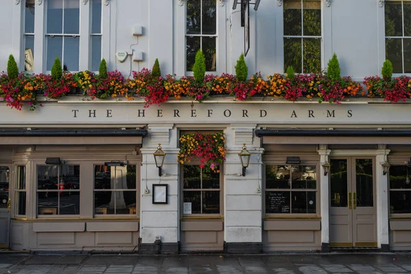 Pub Restaurant Hereford Arms South Kensington Cloudy Autumn Day Beautiful — Foto de Stock