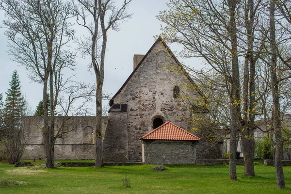 Iglesia Kaina Arruina Isla Hiiu Estonia Kina Hiiumaa Día Nublado — Foto de Stock