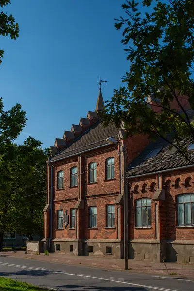 Red Brick House Lai Street First Public Power Station Baltics — Stock Photo, Image