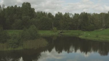 Serene Pond Aerial: Sersemletici 4K Kalitede İnsansız Hava Aracı Uçuşu - Rahatlama ve İlham İçin Doğanın Güzelliği