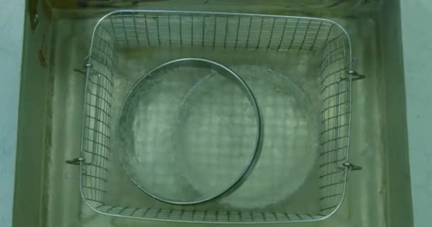 Extreme Cooling Bearing Cups Submerged Liquid Nitrogen Video Showcasing Precision — Stock Video