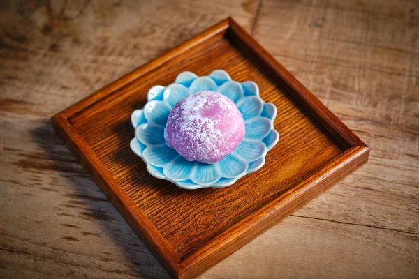 Delicious Japanese Dessert Mochis Rice Cakes Rounded Shape Chewy Texture — Stock Photo, Image