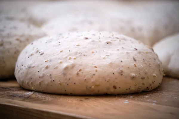 Photo Detail Leavened Bread Dough Ready Baking — Stock Photo, Image