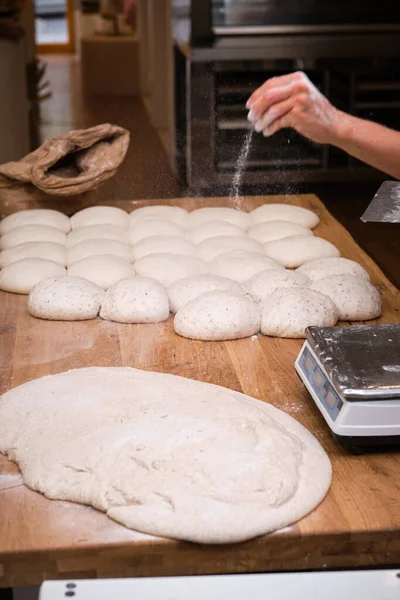 Photo Detail Baker Photo Detail Baker Hands Working Bread Dough — Stock Photo, Image