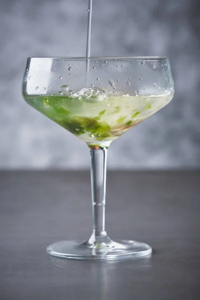 Erfrischender Martini Cocktail Mit Frischen Austern — Stockfoto