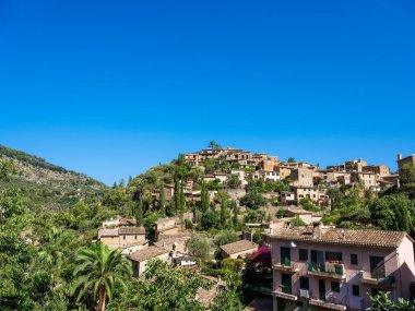 mimari, arka plan, baleares, balearic, beautiful, blue, deia, europe, hill, hilltop, horizontal, house, island, landscape, majorca, mallorca, Mountain, nature, panorama, sky, spain, summer, turizm, tramuntana, travel, view, village