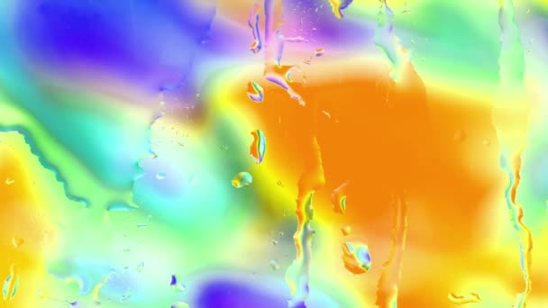 Крупный План Режиме Реального Времени Через Окно Разноцветной Воды Распространяющейся — стоковое видео