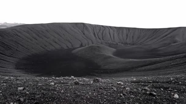 Terras Selvagens Hverfell Tufo Anel Vulcão Norte Islândia Dia Frio — Vídeo de Stock