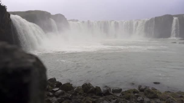 Landschap Van Snelle Waterval Dettifoss Gelegen Vatnajokull National Park Het Videoclip
