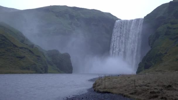Natursköna Landskap Snabbt Vattenfall Dettifoss Ligger Vatnajokull Nationalpark Höglandet Island — Stockvideo