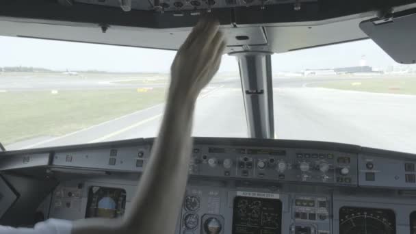 Widok Wnętrza Kabiny Prawdziwy Samolot Ujęcie Dzienne — Wideo stockowe