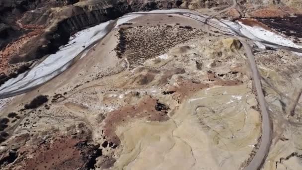 Γραφικό Εναέριο Τοπίο Του Glen Canyon Τραχιά Επιφάνεια Του Παγωμένου — Αρχείο Βίντεο