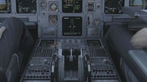 Vista Desde Interior Cabina Aviones Reales Disparo Diurno — Vídeos de Stock