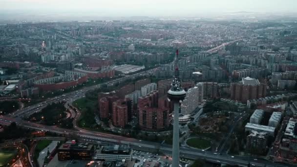 Widok Lotu Ptaka Nowoczesnych Budynków Miasta Madryt — Wideo stockowe