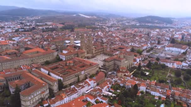 美しい古い都市景観の空中映像 — ストック動画