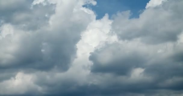 Time Lapse View Fluffy White Clouds Floating Blue Sky Sunny — Stock video