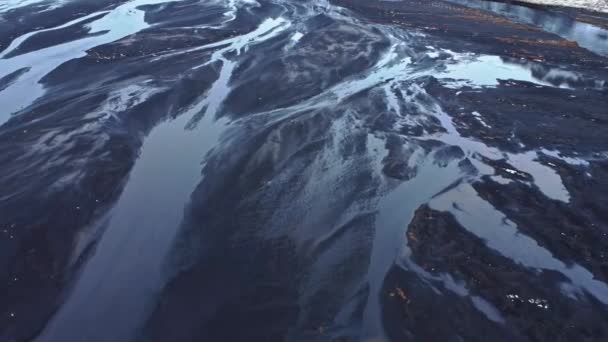 Από Πάνω Από Drone Άποψη Του Γραφικού Ποταμού Εκβολές Που — Αρχείο Βίντεο