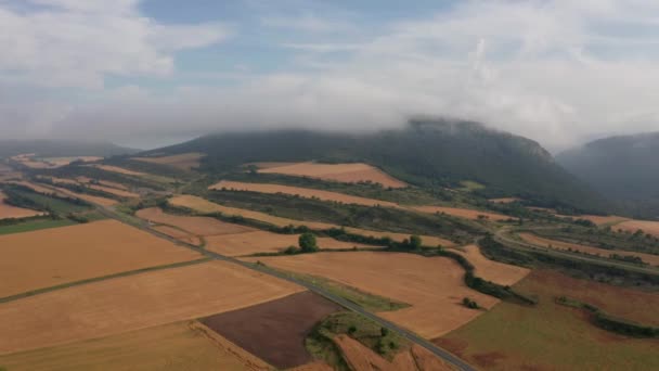 Spectacular View Plantations Narrow Roads Mounts Sky Spain — Αρχείο Βίντεο