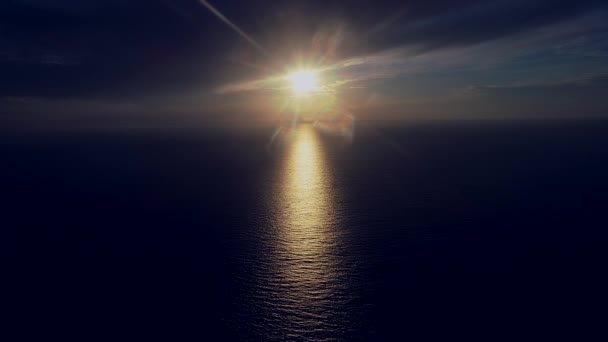 Matahari Terbenam Atas Laut — Stok Video
