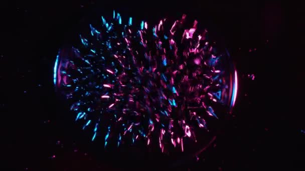 Closeup Shiny Ferrofluid Spikes — Stockvideo