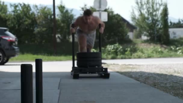 Zdrowy Styl Życia Trening Świeżym Powietrzu Fitness Man Wykonywanie Aktywności — Wideo stockowe