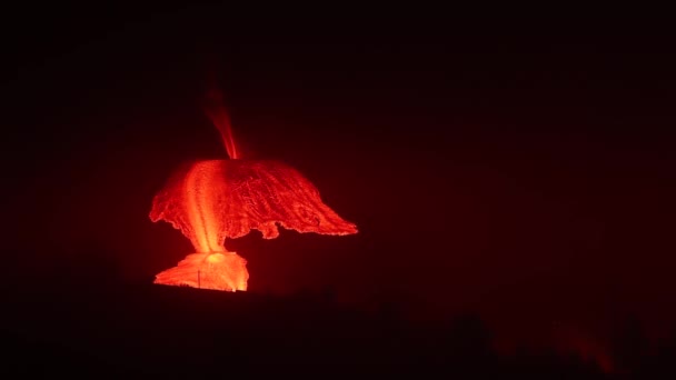 Magma Primer Plano Chispa Del Agujero Del Volcán Islandia — Vídeos de Stock