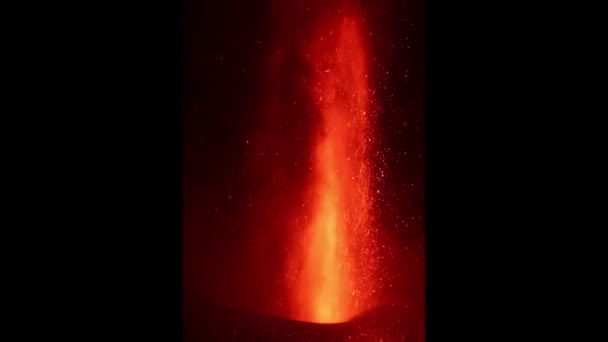 Gros Plan Magma Étincelle Hors Trou Volcanique Islande — Video