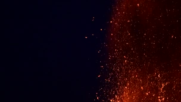 Lava Caliente Magma Saliendo Del Cráter Por Noche Cumbre Vieja — Vídeos de Stock