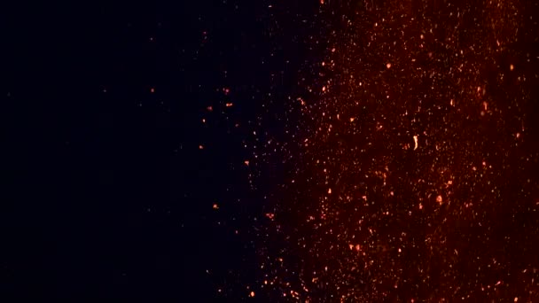 Горячая Лава Магма Вытекают Кратера Ночью Извержение Вулкана Кумбре Вьеха — стоковое видео