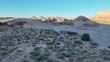 Arizona, ABD 'deki diğer dünya dışı beyaz cep arazisini keşfedin. Güneşin doğuşunda eşsiz desenli kumtaşı oluşumlarını ve çöl bitkilerini sergileyin.