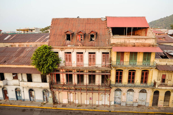 View of Panama City's Casco Viejo - Colorful Colonial Buildings in Historic District