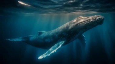 Görkemli bir kambur balina huzur dolu okyanus derinliklerinde yüzer. Işıldayan güneş ışığıyla aydınlatılır. Huzurlu güzelliklerle dolu büyüleyici bir sualtı sahnesi yaratır..
