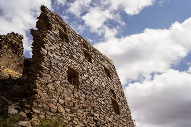 Suudi Arabistan 'ın Rijal Almaa köyündeki güzel tarihi evlerin panoraması