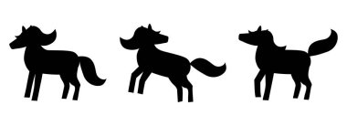 Dinamik at silueti tam yol ileri. Güçlü kontrast ve tanımlı form onu spor, giyim ve markalaşma için ideal hale getirir. Güç ve hız seti yakalar