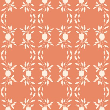 Saksı bitkileri pürüzsüz desen. Ev bahçesi dekorasyonum. Düz vektör çizimi. Bitkilerin yaprakları zarif bir şekilde birbirine dolanmış..