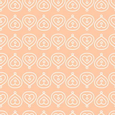 Çizgi kalpli kusursuz vektör deseni. Basit arkaplan illüstrasyonu.