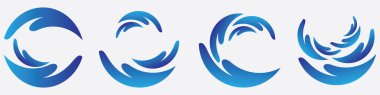 Mavi dalga logo vektörünü ayarla. su dalgası illüstrasyon şablonu tasarımı