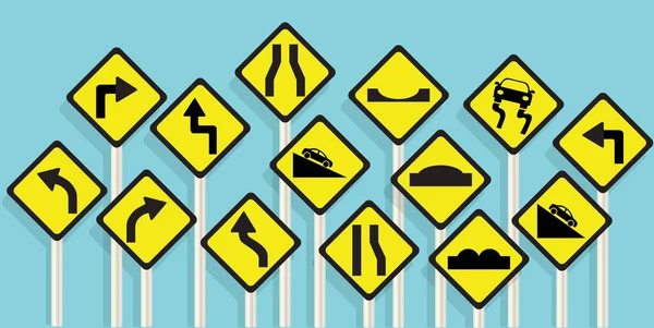 Trafik İşareti Yol İşareti Belirleme Vektörü İllüstrasyonu